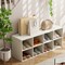 Costway 8 Cubbies Shoe Bench with 500 LBS Weight Capacity Cubby Shoe Rack Storage Cabinet Grey/White/Black